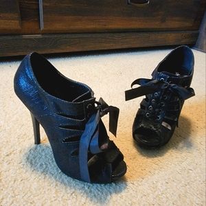 Black High Heels with Ties